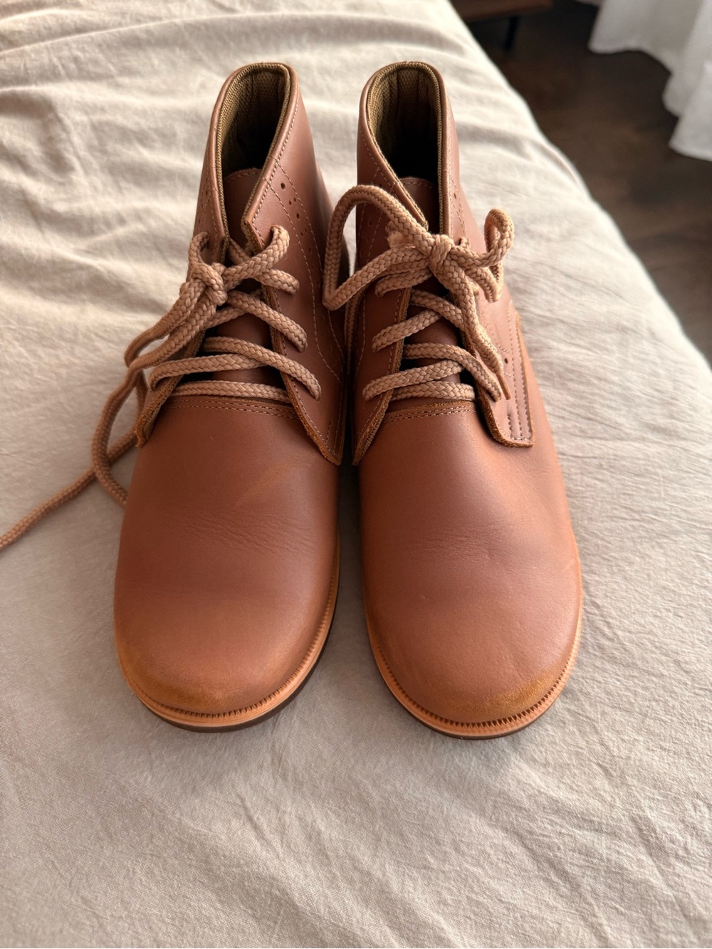 Kids Classic Tan Leather Lace-Up Boots